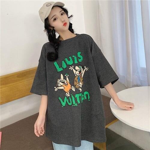 2020 Casual Loose Ins Retro Lazy T-shirt Womens T-shirts Tops Japanese Kawaii Ulzzang Female Korean Harajuku Clothes For Women