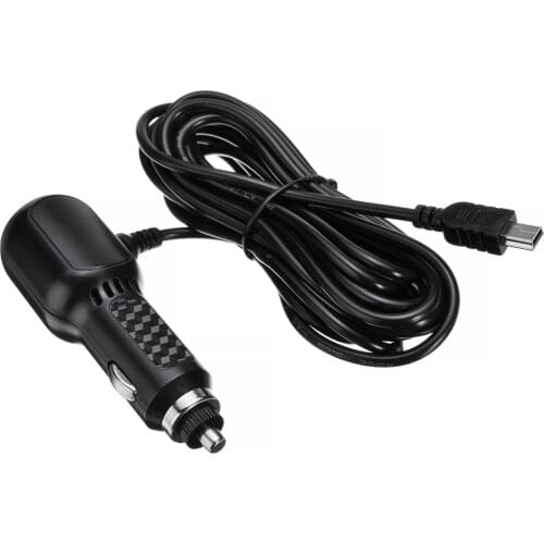 Dual Mini USB Ports 5V 2A Driving Recorder Charger Adapter Lighter Cable Socket for DVR Vehicle Charging with 3.5 Meters Cable