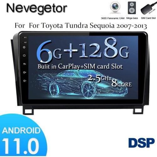 Android 11.0 NO DVD 2 Din Car Radio Multimedia Video Player Navigation GPS For Toyota Tundra 2007-13 Sequoia 2008-18