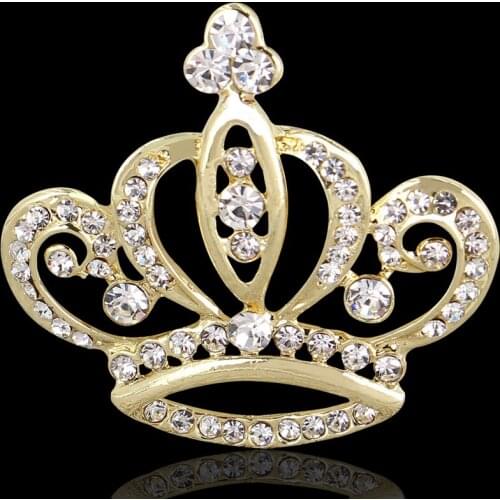 Noble Classic Men Personality Golden Big Crown Brooch Pin For Women Fashion Party Wedding Brooch Accessoris