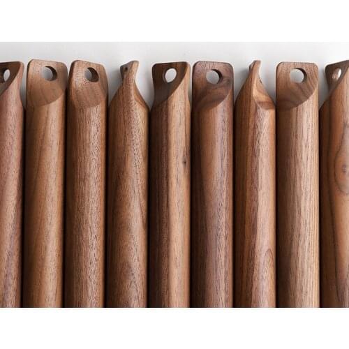 Black Walnut Rolling Pins Solid Wood Baking Accessories Long Size Rolling Pin With Hole Kitchen Appliances Tools Baking Gadgets