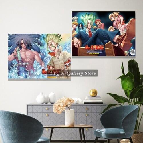 Dr Stone Ishigami Senkuu Japan Anime Poster Nordic Style Canvas For Living Room Boy Bedroom Wall Decor
