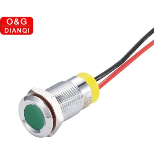 IP66 Waterproof One Color Flashing LED Metal Warning Indicator Light 10mm Pilot Signal Lamp 3V 6V 12V 24V 36V DC with Wire