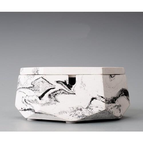 Exquisite brief ink art concrete ashtray Creative industrial wind bar shop decoration cement ashtray