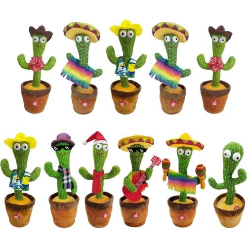 Cactus Plush Toys Electronic Shake Dancing Cactus Funny Childhood Toys With The Song Plush Cute Dancing Table Room Decoration