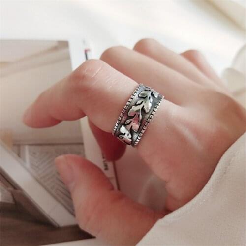 Rings for women tree leaf olive leaf vintage adjustable index finger ring wide big larger most sold 2019 KJZ-0360