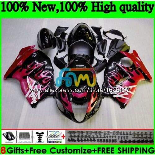 Body For SUZUKI Hayabusa GSXR 1300 GSXR1300 96 97 98 99 01 48BS.16 GSXR-1300 1996 1997 1998 1999 Red flames 2000 2001 Fairing