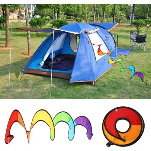 Colorful Foldable Rainbow Spiral Windmills Home Garden Camping Tents Decorations