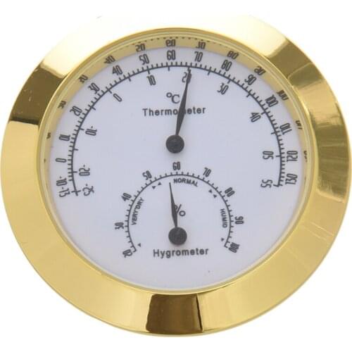 Copper+Zinc Alloy Guitar Violin Hygrometer Moisture Meter Temperature and Humidity Meter Thermometer with widely usage Golden