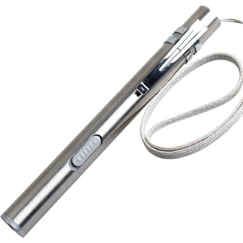 New USB Rechargeable Mini Flashlight Medical Yellow Light Pupil Detection Pen Led White Light Ear Nose Throat Throat Flashlight