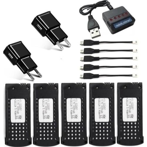 Original 3.7V 1600mAh Lipo Battery with 5-Port Charger For SG106 RC Helicopter Quadcopter Spare Parts 3.7v Drone Battery Sets