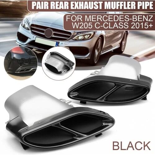Pair Car Rear Exhaust Muffler Pipe exhaust pipes tail tips For Mercedes For Benz W205 C-class C180 C200 C250 C300 C450