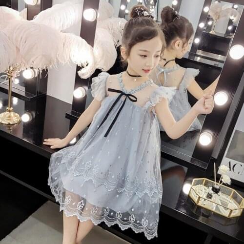 Girls dress summer dress new childrens super-ocean princess dress big childrens dress girl skirt