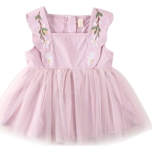 Baby Girls Dress Summer Birthday Party Dresses Embroidery Elegant Children Clothes for Girls 2-6T