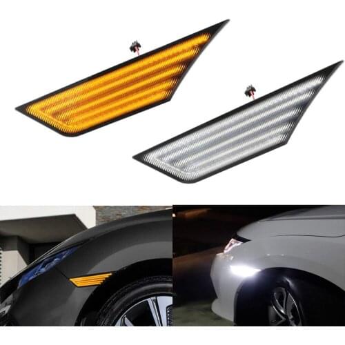 Switchback Sequential LED Side Marker Fender Blinker Turn Singal Light For Honda 10th Gen Civic 2016 2017 2018 2019 2 Pieces