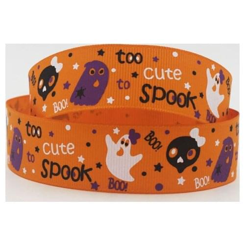 [ywuber] 1" 25mm Printed Grosgrain ribbon Halloween ribbons DIY hair bow Craft material 50 yards / lot XZD--1881 Free shipping