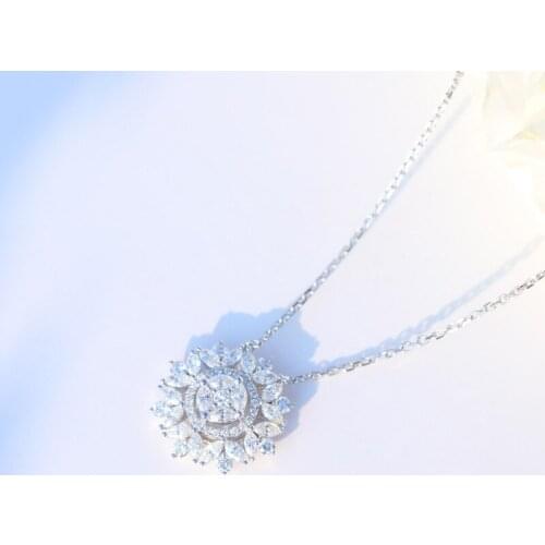 S925 Silver Necklace Pendant Diamond Luxury Bohemia Women Fine Fashion Jewelry Sterling Silver VVS1 Wedding Necklace for Women