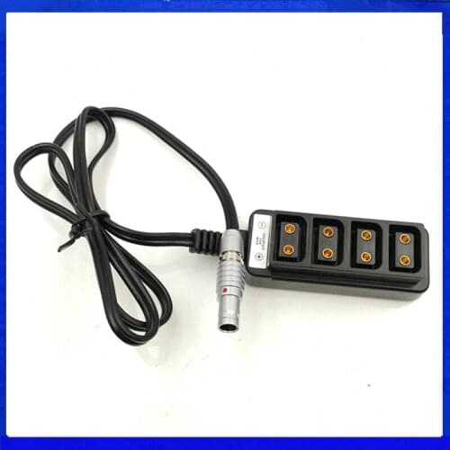 Male 2 Pin to 4-Port P-tap D-tap Adapter Distribution Box Splitter Power Supply Cable for ARRI ALEXA TILTA RED Camera Teradek