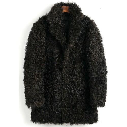 Real Fur Coat Men Winter Sheep Shearling Jacket for Men 100% Natural Wool Fur Coats Warm Furry Luxury Jacket 2020 5016 KJ3644