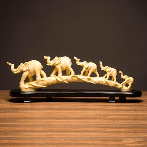 Animals Statue Wealth Good Fortune Elephant Good Luck Indoor Shopwindow Collecitble Figurine Sculpture Cabinet Countertop Decors