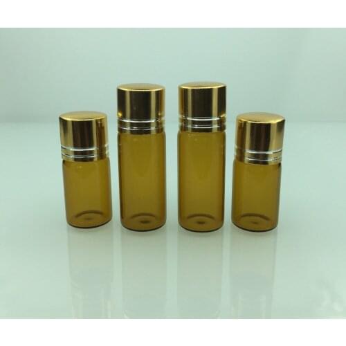 DHL Free 300pcs/lot 5ml Glass Essential Oil Stopper Bottles Refillable Cosmetic Container With Plastic Lid Glass Bottles Vials
