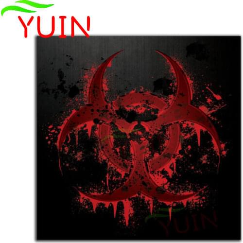 Stylish Bloody Biohazard Car Sticker Personality PVC Bumper Window Decoration Accessories Motorcycle Waterproof Decal 13*13cm