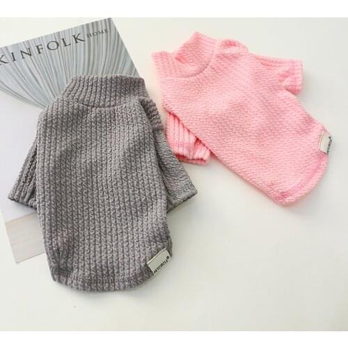 Cotton Ropa Perro Pet Clothes Autumn Winter Solid Color High Collar Warm Dog Costumes Cat Outfit Bichon Chihuahua Jacket Coat