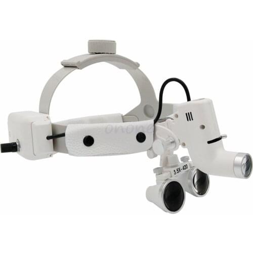 TOP Quality2.5X Dental Binocular Loupes 3.5X-R 280-380mm Headband Mounted with LED Headlight
