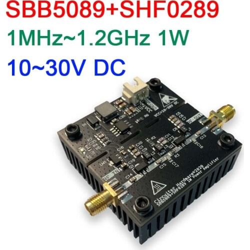 SBB5089+SHF0289 1Mhz ~ 1300Mhz 1W RF power Amplifier 25DB For Ham Radio HF VHF UHF FM transmitter 315MHZ 433MHZ 433m