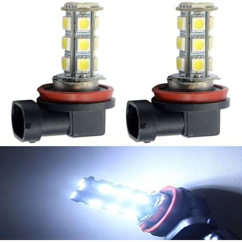 Yushuangyi 2PCS H11 18 LED 5050 SMD Car Light Sourse Enternal Light Super Bright Fog light Lamp Bulb White DC12V