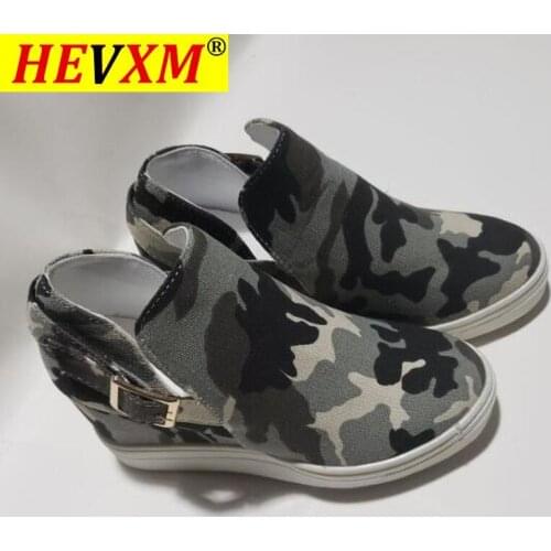 Shoes Women 2020 Spring Autumn Womens vulcanized shoes Camouflage Canvas Platform Heighten shoes Casual Ladies Mujer