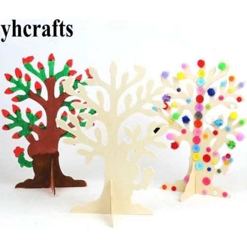 2PCS/LOT,19 x 21.5cm DIY & Paint unfinished wood tree,Drawing toys,Early educational toy Kindergarten arts Creative fancy toy
