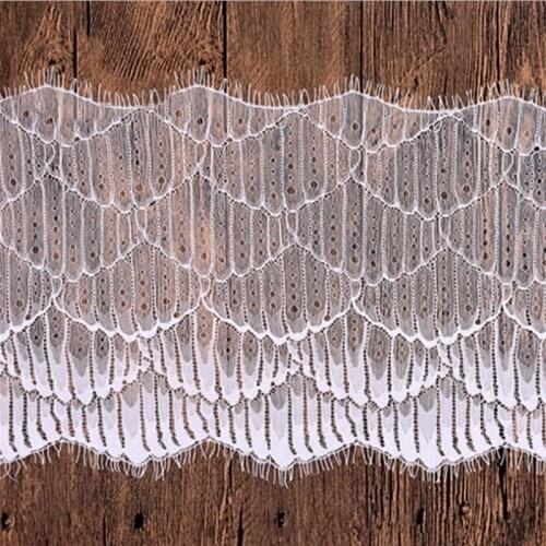 6meters Eyelash White&Black Soft Floral Classic Lace Trim Decoration Crafts Sewing Lace Trim For Dress Decoration