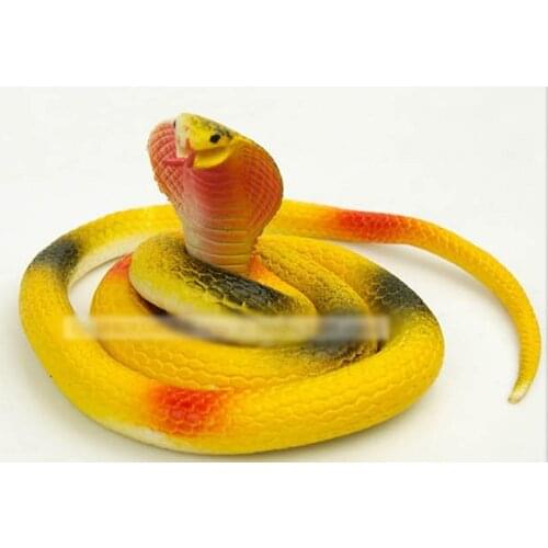 70cm Simulation Yellow Soft Artificial Rubber Fake Snake Model Toy Animal Gift Halloween Joke Toys Trick Props Realistic Animal