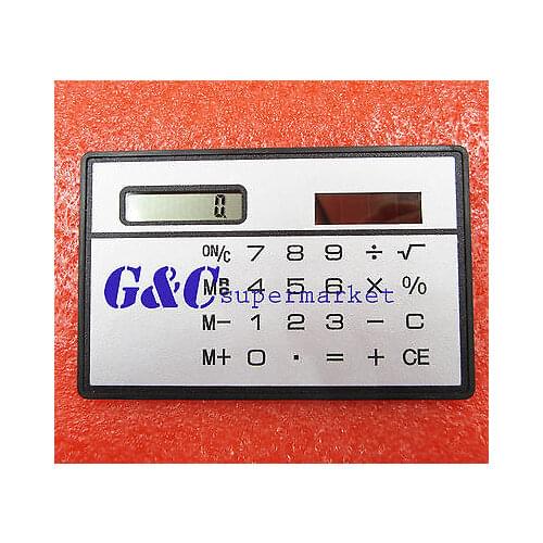8 Digits Ultra Thin Mini Slim Credit Card Solar Power Pocket Calculator White diy electronics
