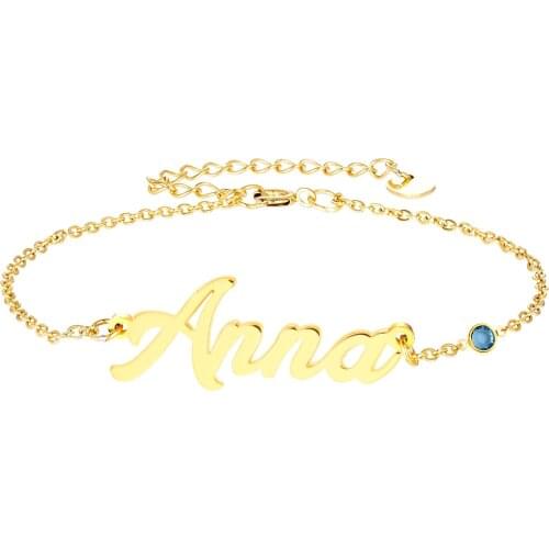 Noelia Custom Name Bracelet Stainless Steel Custom Bracelet New Fashion Trendy Jewelry DIY Birthday Stone Gift for Women Girl