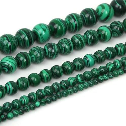 Synthetic Dyed Stone round ball beads 4mm 6mm 8mm 10mm&12mm Malachite Beads for DIY fashion Jewelry Making
