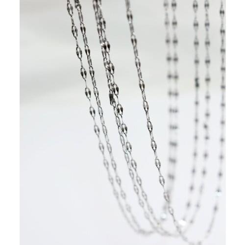 5pcs 45+5cm 316Stainless Steel Lips Chain High Quality Fadeless Jewelry Link DIY Necklace 2 Colors Nickle Free and Lead Free