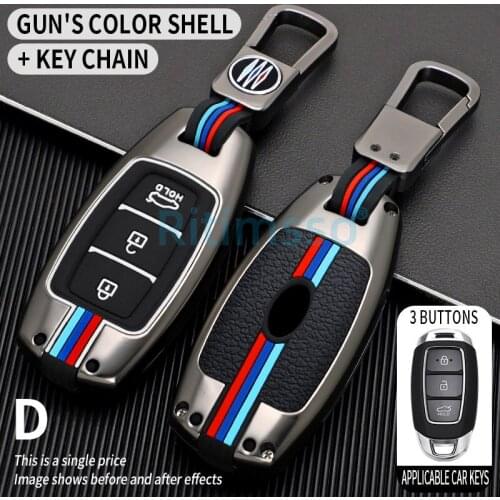 Zinc Alloy Car Key Cover Case Shell For Hyundai i30 Ix35 Kona Encino Solaris Azera Grandeur Ig Accent TM Palisade Santa Fe
