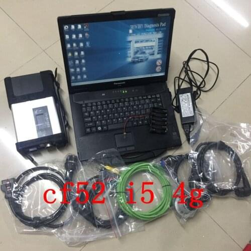 MB Star C5 Diagnostic tool SD Connect 5 Laptop CF52 i5 4G Software HDD 2020.12V added HHT for old vehicles repair tools