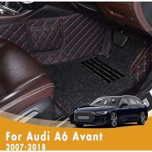 RHD Double Layer Wire Loop Carpets Car Floor Mats For Audi A6 Avant 2018 2017 2016 2015 2014 2013 2012 2011 2010 2009 2008 2007