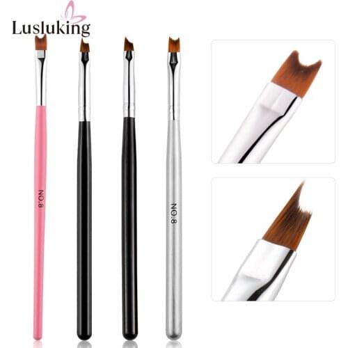 Nail Art Brush French Gradient Half Moon Smile Flat Pen Manicure Drawing Painting Tips UV Gel Extension Builder Tool