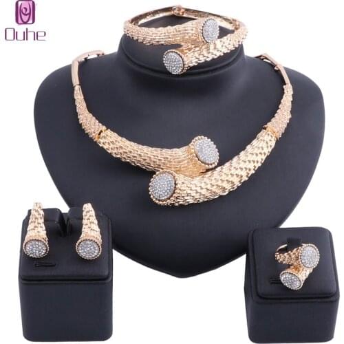 Luxury Statement Jewelry Sets Female Costume Women Nigerian Wedding Valentines Day Gift Party Necklace Earring Set