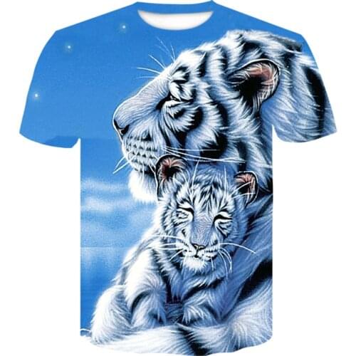 Summer Men Streetwear T shirt Two tiger 3D Printed tshirt Hipster t shirt Breathable Casual T-shirts animal Hip Hop Top Tees