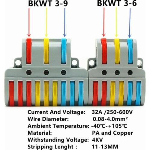 Mandowire 0.5-6mm2 Wa/GO Quick Wire Connector Wiring Cable Terminal Push-in Conductor Terminal Block Electrical Distributor