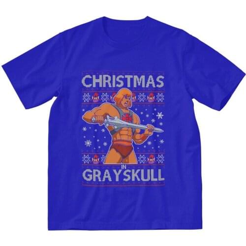 Masters Of The Universe He-Man Christmas T Shirt Men Cotton Printing T-shirt Funny Tshirt Short Sleeve Game Film Eternia Tee Top