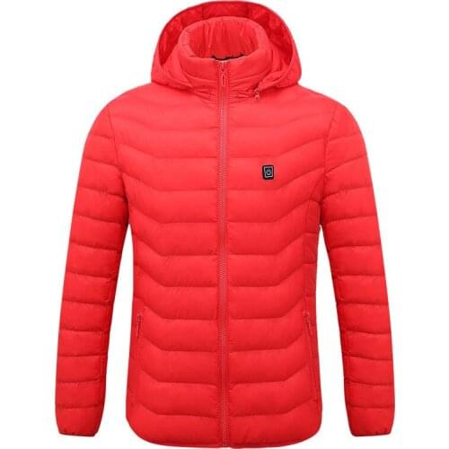 TOPPICK Ourdoor Electric Heating Jackets Men Women Feather Down Cotton Heated Coats Winter Thermal Warm Hooded Clothing 2018