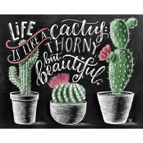 DIY diamond painting Cross Stitch kits Crystal square Diamond art Full Diamond Embroidery cactus rhinestone Mosaic sticker