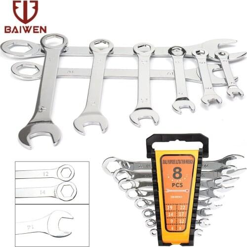 8 Pack Mini Combination Metric Wrench Set Spaner Hand Tools 6-Points Torque Gear Socket Repair Tool with Portable Box