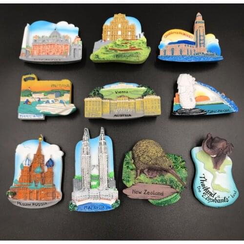 Vatican City Moscow Russia Malaysia Vienna Austria Pattaya Morocco Merlion In Singapore New Zealand Macao China Fridge Sticker